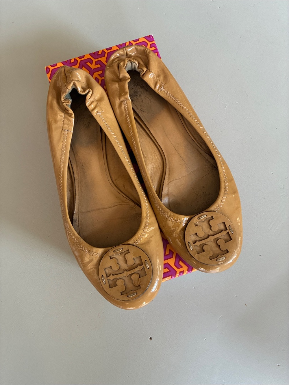 Tory Burch Women's Tan Leather Reva Ballet Flats